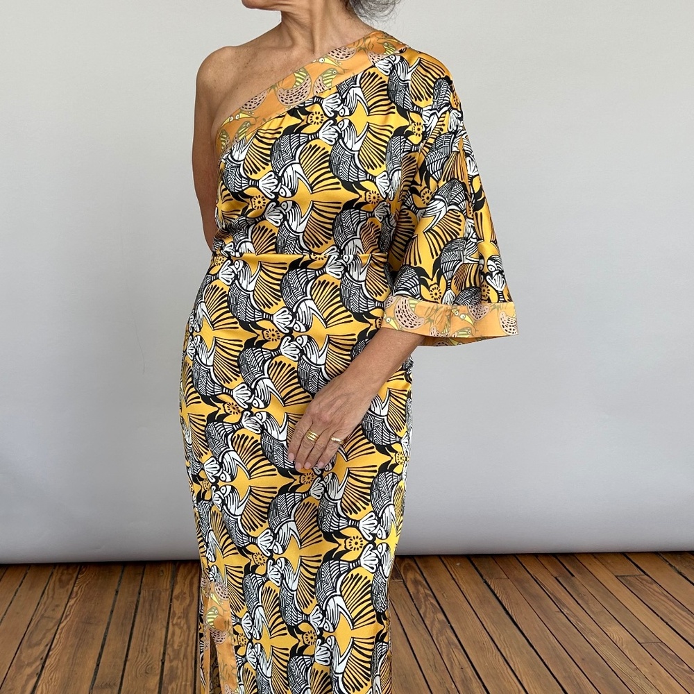 The Artians Printed Silk Kaftan